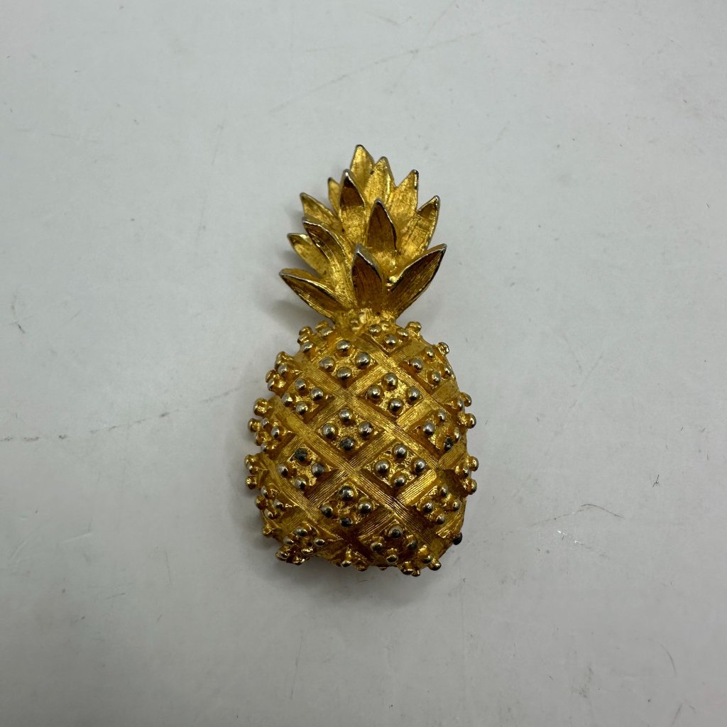 Vintage GoldTone Pineapple Brooch Pin